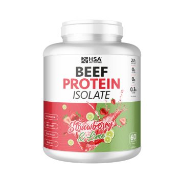 HSA Nutrition Beef Protein Isolate-1.8kg-60Serv- Strawberry Lime Crush